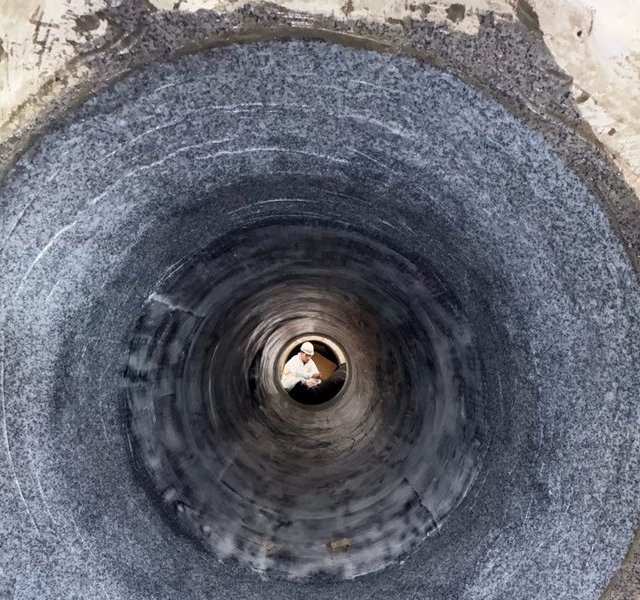 Carbon-fiber-lined pipe interior after rehabilitation